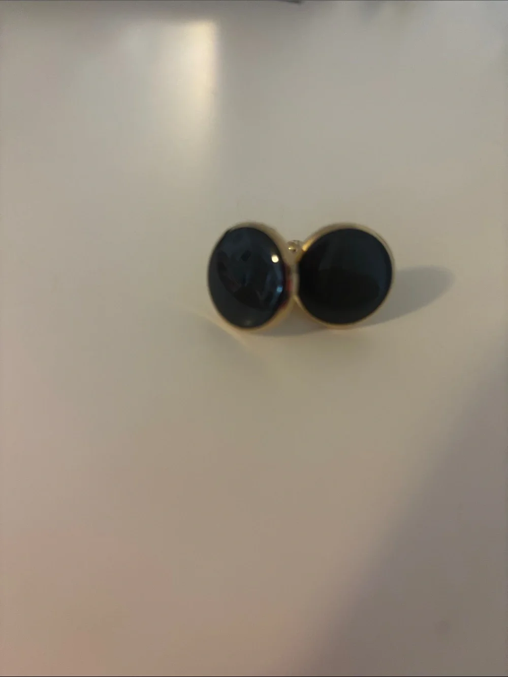 Black enamel and gold cufflinks